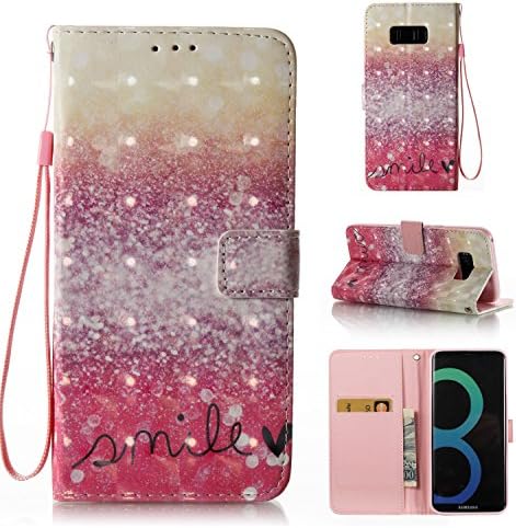 StarOwl [3D Painting] Case for Galaxy S8 Plus PU Leather Wallet Case Kickstand Shock Resistance Magnetic Closure Strap Cover for Galaxy S8 Plus - Smile