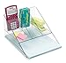 mDesign Desk Organiser - Plastic Stationery Holder with Paper Tray - Perfect for Storing Desktop Accessories and Office Supplies - Clear
