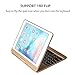 Earto iPad Keyboard Case 9.7 for iPad 2018 (6th Gen) - 2017 (5th Gen) - iPad Pro 9.7 - iPad Air 2 & 1, 7 Color Backlit Keyboard Case/360 Rotate Wireless/BT Keyboard Case with Auto Sleep/Wake (Gold)