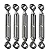 Penta Angel M4/M5/M6 Stainless Steel 304 Double Eye Turnbuckle Wire Rope Tension(M6, 5PCS)