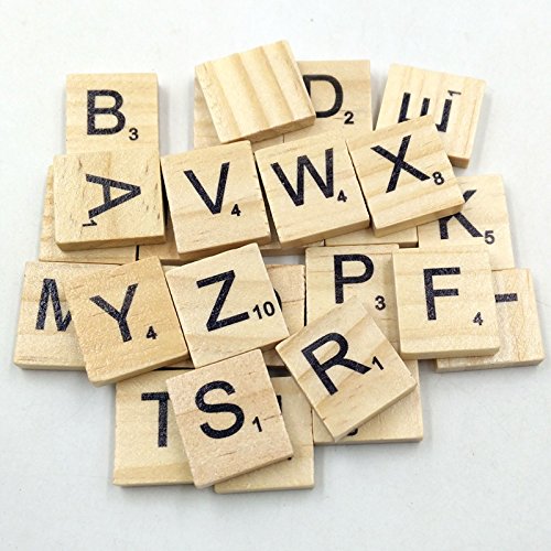 image for Amaonm 200 Pcs DIY Wood Letters, Letters Tiles, Scrabble Letters, Wood