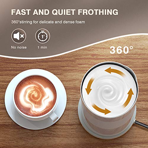 HadinEEon Milk Frother, Electric Hot Cold Milk Steamer, Soft Foam Maker