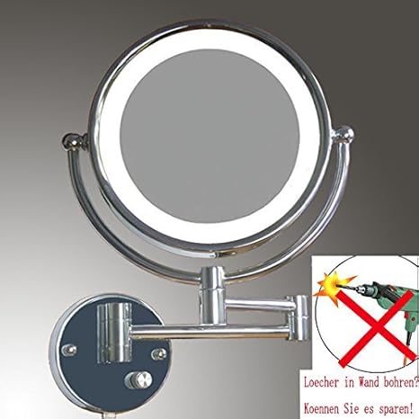 LOYWE LED Beleuchtet Kosmetikspiegel 1+7F hochwertig ohne Bohren LWW57-7-NB New