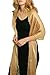 Womens Wedding Evening Wrap Shawl Fringe Prom Weddings Party Evening Scarfs for Women (Gold)