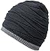 Loritta 1-2 Pack Winter Hat Warm Knitted Wool Thick Baggy Slouchy Beanie Skull Cap for Men black and wine