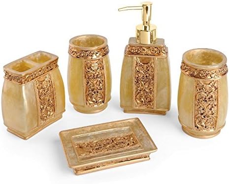 5 Pcs Resin Bathroom Accessories Set Tumbler Toothbrush Holder Cup Soap Dish【US】