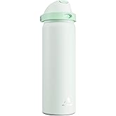 POWCAN 32 oz Sports Water Bottle for Workout: Spill Proof Lid with Straw, Double Walled, BPA-Free, Insulated Stainless Steel Flask for Camping, Hiking, Climbing, Travel, Outdoors (Mint Green)