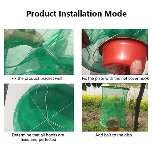 Ranch Fly Trap Effective Trap Ever Made Fishing Apparatus with Food Bait Flay Catcher(6 pack)