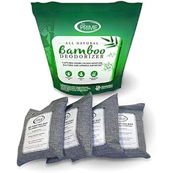 All Prime - 4 Pack 500g Bags - Bamboo Charcoal Air Purifying Bags - Charcoal Air Purifying Bags - All-Natural Odor Eliminator for Home - Charcoal Deodorizer - Activated Charcoal Odor Absorber