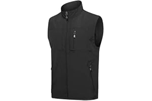 Mens Vests Outerwear Big and Tall Zip Up Vest Casual Sleeveless Jacket Lightweight Hiking Vest with Pockets