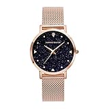 Women's Watches for Sale Rose Gold Starry Sky Rhinestone Dial Mesh Steel Bracelet Wrist Watch
