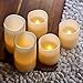 Hayley Cherie - Real Wax Flameless Candles with Timer (Set of 5) - LED Candles 5” and 3” Tall - Flickering Amber Flame - Battery Operated Pillar Candles – Large Unscented (Ivory)
