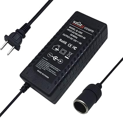 Amazon Com Szqzy100 240v Mains Ac To Dc 12v Car Cigarette Lighter Voltage Converter Power Adapter 5a 60w Home Audio Theater