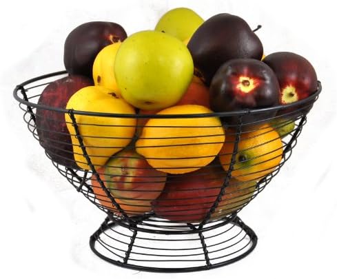 EggBaskets Black Wire Fruit Basket, Large Fruit Bowl for Counters or Table