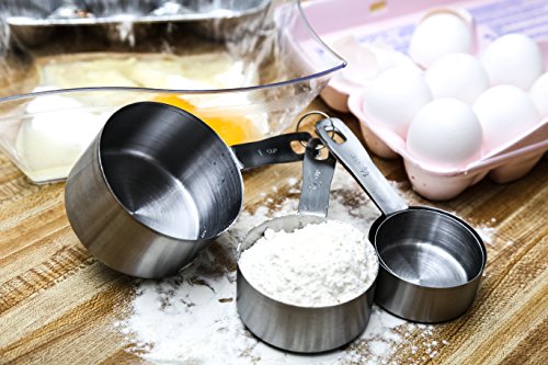 Stainless Steel Measuring Cups and Measuring Spoons 8-piece Set by Kitchen Winners