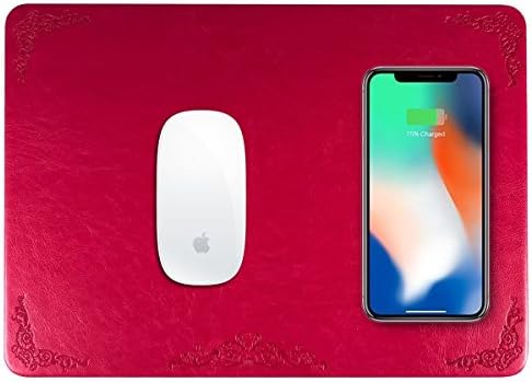 Qi Wireless Charger,Wireless Mouse Pad Charger, 2 in 1 Mouse Pad,Mat With Wireless Charger for iPhone X iPhone 8 iPhone 8 Plus Samsung Note 8/S8/S7/S6/Edge,Nexus 5/6/7