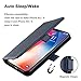 ZOVER Compatible with iPhone Xs/X Case Detachable Genuine Leather Wallet Case Support Wireless Charging Magnetic Car Mount Holder RFID Blocking Kickstand Feature Magnetic Closure Gift Box Navy Blue