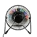 Justup USB Programmable LED Desk Fan RGB Programmable Personal Table Cooling Fan 360°Rotation RGB LED Display Memory Function Durable Metal Phrame 5’ for Home and Office (Programmable Fan)