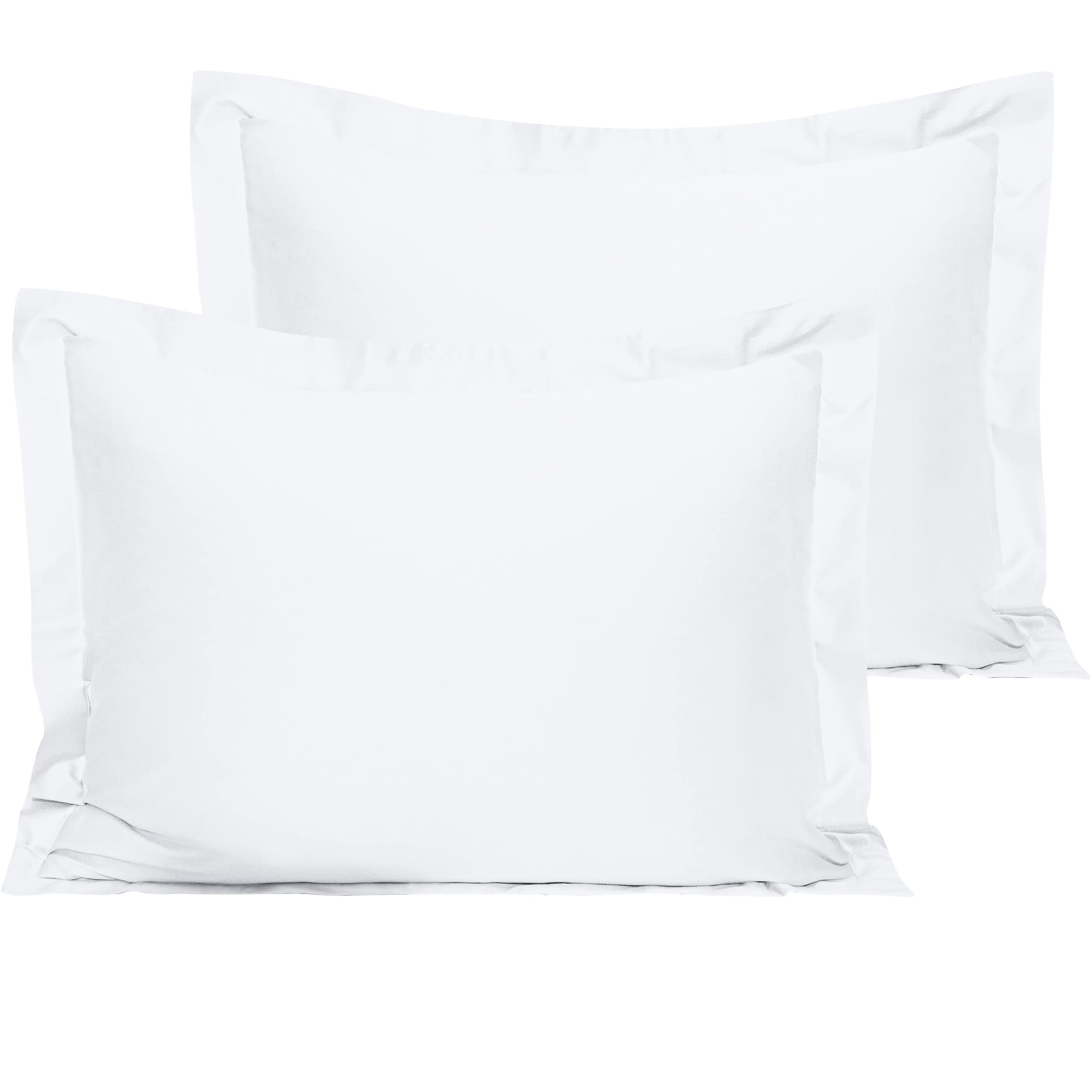 NTBAY Cotton Standard Pillow Shams - 500 Thread Count Egyptian Cotton 20x26 Sham Covers, 2 Pack Super Soft and Breathable 20x26 Inches Oxford Pillowcases, White