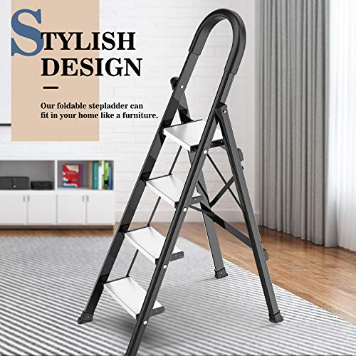 Buy Aulki 4 Step MS Ladder, Heay Duty Ladder For Home, With Anti-Skid Steps - 150 Kg Capacity Online At Best Prices In India