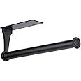 Honmein Paper Towel Holder, Aluminum Alloy Paper Towel Holders, Stylish Wall Mount and Under Cabinet Paper Towel Holders for Easy Access (Black)