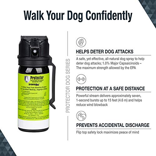 SABRE RED SABRE Protector Dog Spray with Belt Clip, 7 Bursts, Long 15