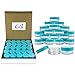 (100 Pieces Jars + Lid) Beauticom 3G/3ML Round Clear Jars with Teal Sky Blue Screw Cap Lids for Scrubs, Oils, Toner, Salves, Creams, Lotions, Makeup Samples, Lip Balms - BPA Free