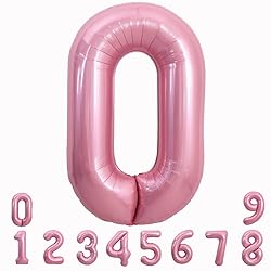 TONIFUL 40 Inch Light Pink Large Numbers Balloons