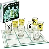 Matty's Toy Stop Tic-Tac-Toe, Three in A Row Shot Glass Drinking Game with 9 Shot Glasses and Glass Game Board (10