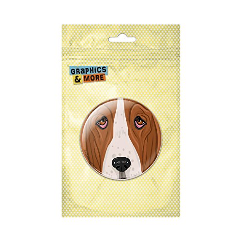 Basset Hound Face Dog Pet Pinback Button Pin Badge - 3 Inch Diameter