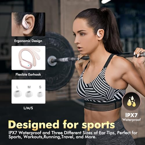 Wireless Earbuds, Sports Bluetooth Headphones, 80Hrs Playtime Ear Buds with LED Power Display, Noise Canceling Headset, IPX7 Waterproof Earphones for Workout/Running