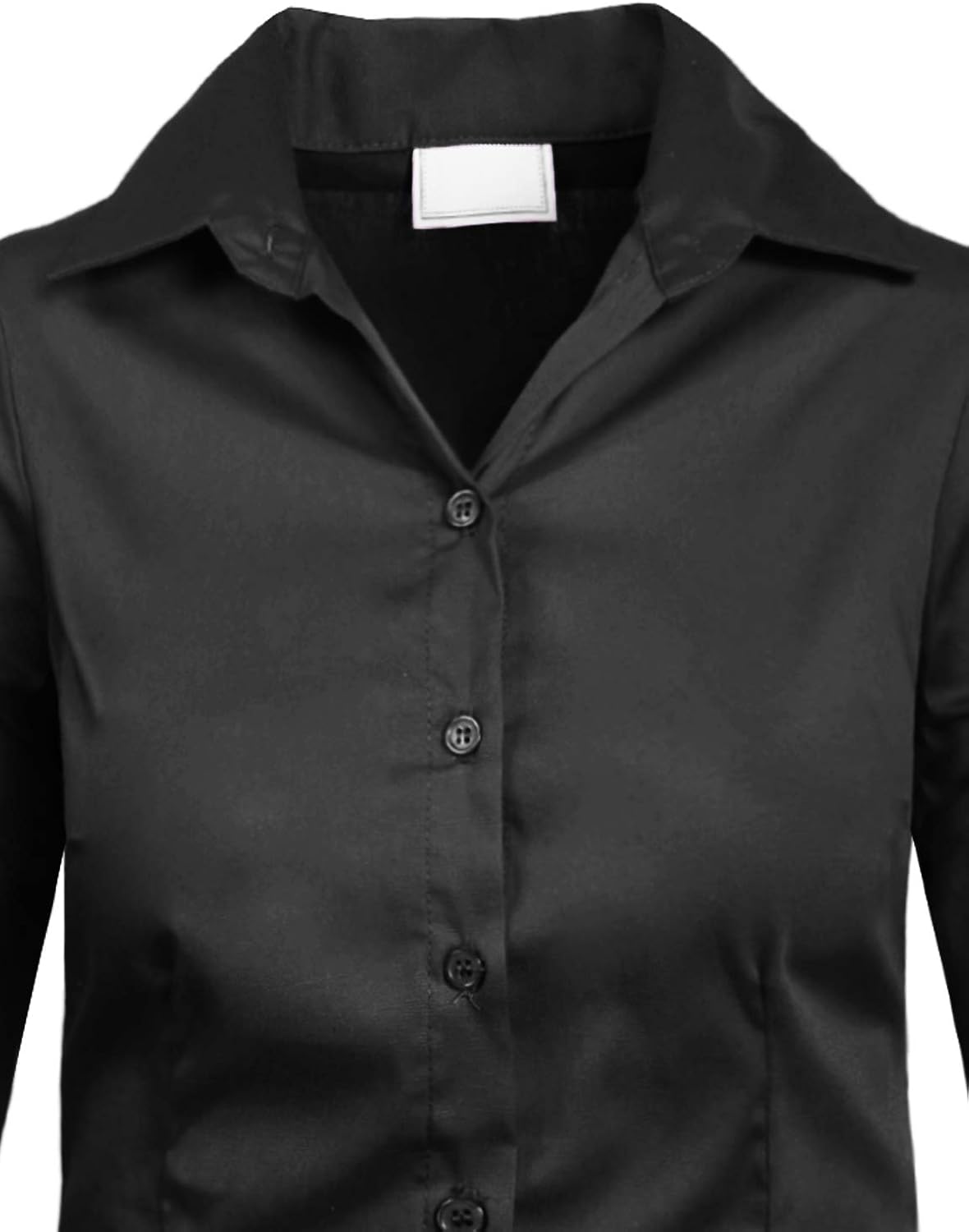 NE PEOPLE Girl's Simple Casual 3/4 Sleeve Roll Up Button Down Blouse Shirts: Clothing