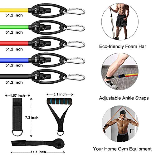 KIKAL-Resistance-Bands-Set-Exercise-Bands-with-Handles-Door-Anchor-Carry-Bag-Legs-Ankle-Straps-for-Resistance-Training-Physical-Therapy-Home-Workout-Yoga-Pilates