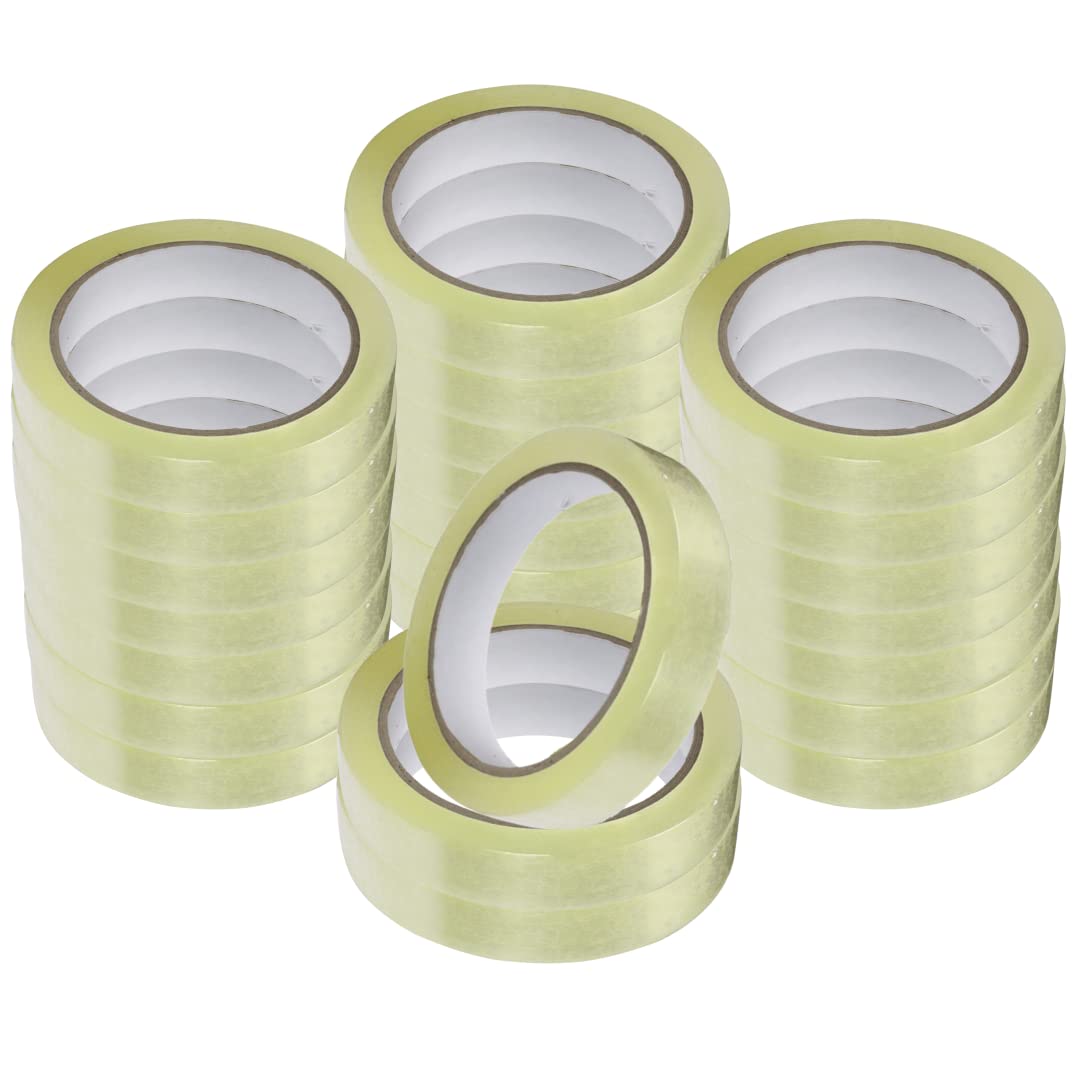 GTSE 24 Pack of Cellotape, 24mm x 66m per roll, Gift Wrap Clear Tape for Christmas and Birthdays, Crafts, Packaging Sellotape, Parcel Tape, Compatible with Dispensers - 24 Rolls