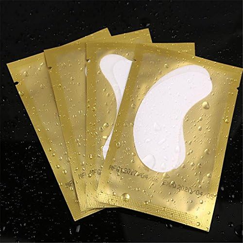 20 Pairs Set，Eye Gel Patches,Under Eye Pads Lint Free Lash Extension Eye Gel Patches for Eyelash Extension Eye Mask Beauty Tool (gold)