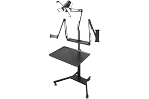 Tattoo Workstation Multifunctional Tattoo Salon Tray Cart on Wheels with LED Light Magnetic Tray for Tattoo Artist Studio and