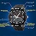 Fanmis Men's Solar Powered Casual Quartz Watch Digital & Analog Multifunctional Sports Watch Red