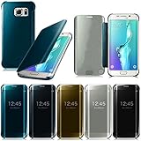Galaxy S6 Edge Plus Case,DDLBiz Clear View Mirror Flip Smart Case Cover For Samsung Galaxy S6 Edge+Plus