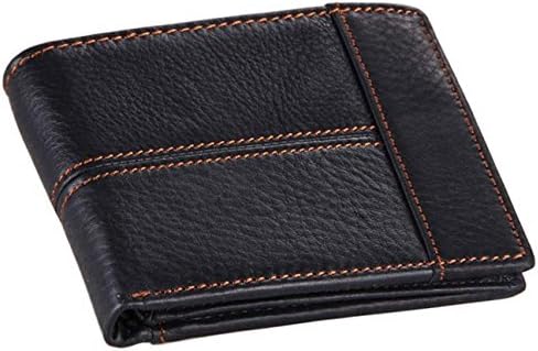 Men's 15 Cards Slots Multi-function Card Holder Leather Bifold ID Wallet (black)