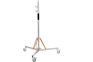 K&F CONCEPT Heavy Duty Light Stand with Casters, 10.5ft/320cm Adjustable Tripod Stand with 100% Stainless Steel, Photography 