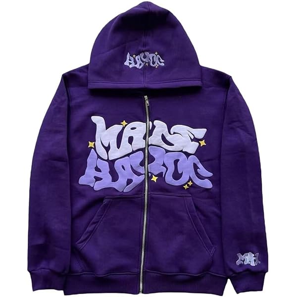 grhaat Y2k Puff Letter Print Zip Up Hoodie Star Sweater Casual