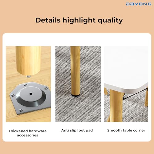 DAYONG Modern Dining Table,Kitchen Table with Solid Wooden Legs,for Small Space Like Home Living Room Kitchen, Dining Room,Lounging,Cafeterias (Round, 80 * 80 * 73CM)