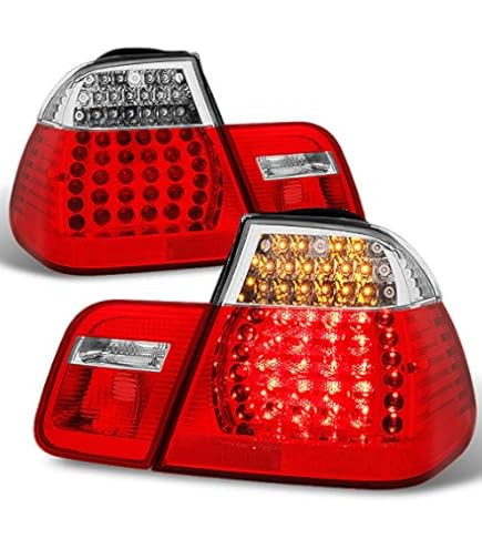 DEPO Red/Clear Tail Light Set For 99-01 BMW E46 4-Door – OE Style (4 Pieces)
