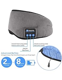 Máscara de ojos inalámbrica Bluetooth para auriculares para dormir   Homder Auriculares Cinta para dormir para dormir Altavoces incorporados Micrófono Manos libres Ajustable (gris)