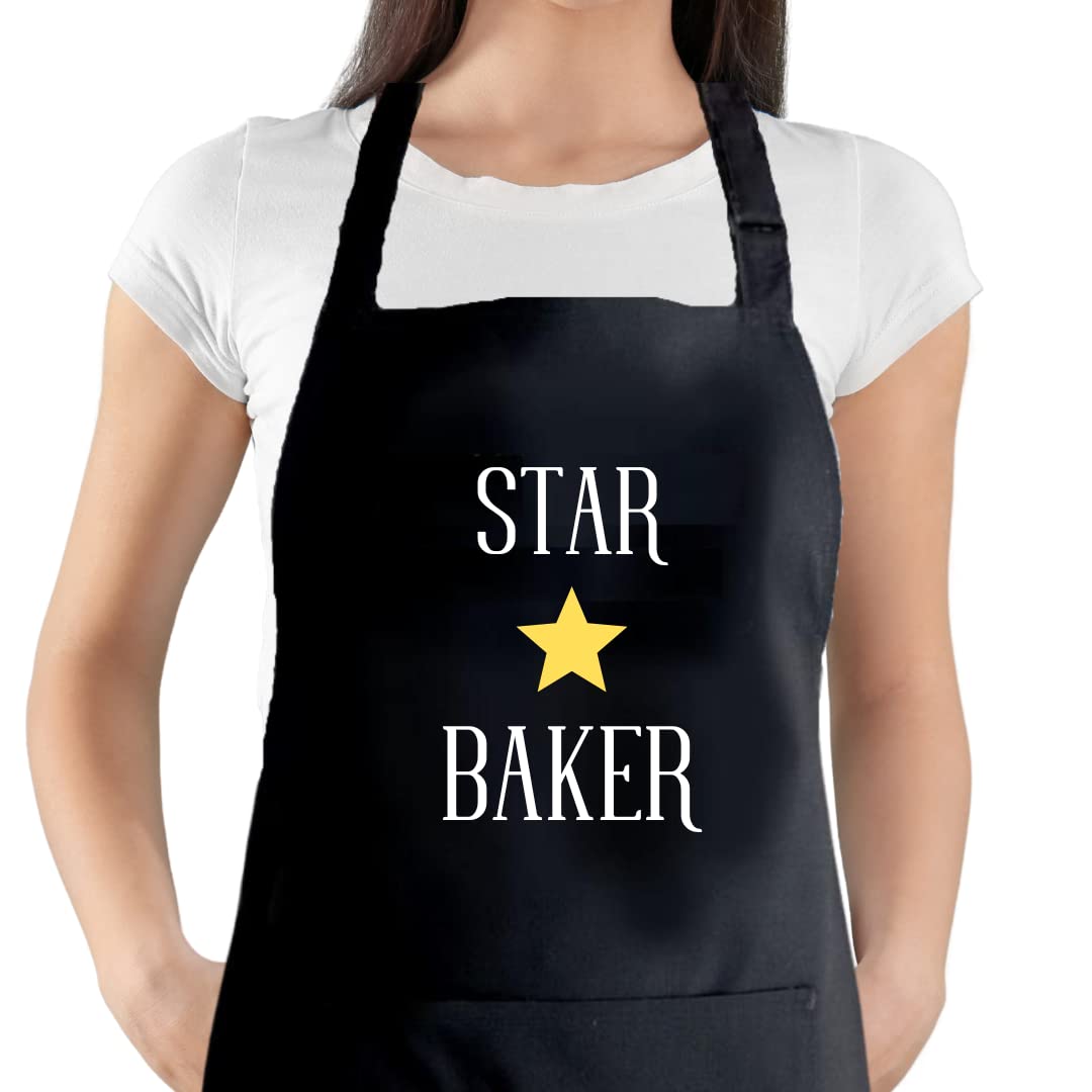 Second Ave Star Baker Unisex Black Apron Bake Off Baking Cooking Kitchen Apron