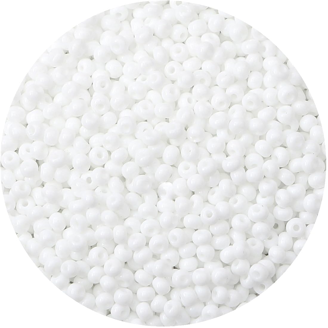 2000Pcs White Glass Seed Beads Bulk for Jewellery Making, 4mm 6/0 Small Pony Beads for Bracelet Necklace Earring Making & Crafting — image 1