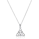 Sanyetutu Sterling Silver Celtic Knot Infinity Love Pendant Necklace, 925 Silver, Gift for Women