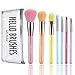 Professional Makeup Brush Set, Belle Maker Rainbow Unicorn Makeup Brushes with Glitter travel case for travel women, seven pieces set