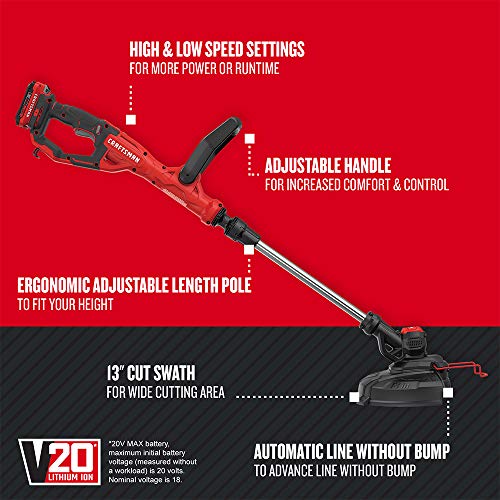 CRAFTSMAN V20 String Trimmer & Edger CMCST900D1 - Image 9