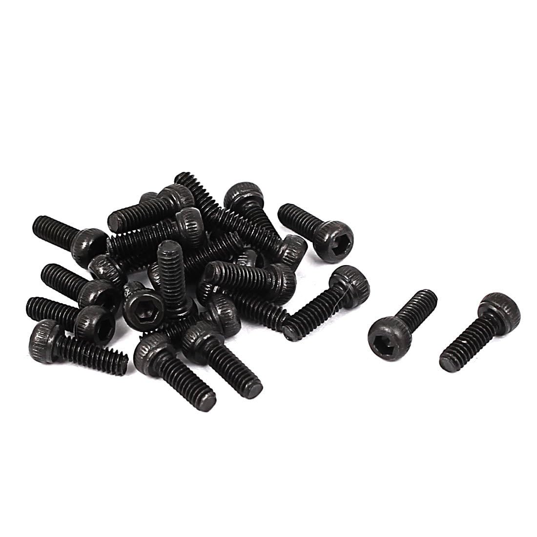 TOP-VIGOR 25Pcs Hexagon Socket Head Cap Screws, M2 x 6mm 12.9 Alloy Steel Replacement Machine Fastener Screws, Fully Thread for Bicycle Motorcycle Repair, Professionals Landlords Repairmen, Black — image 1